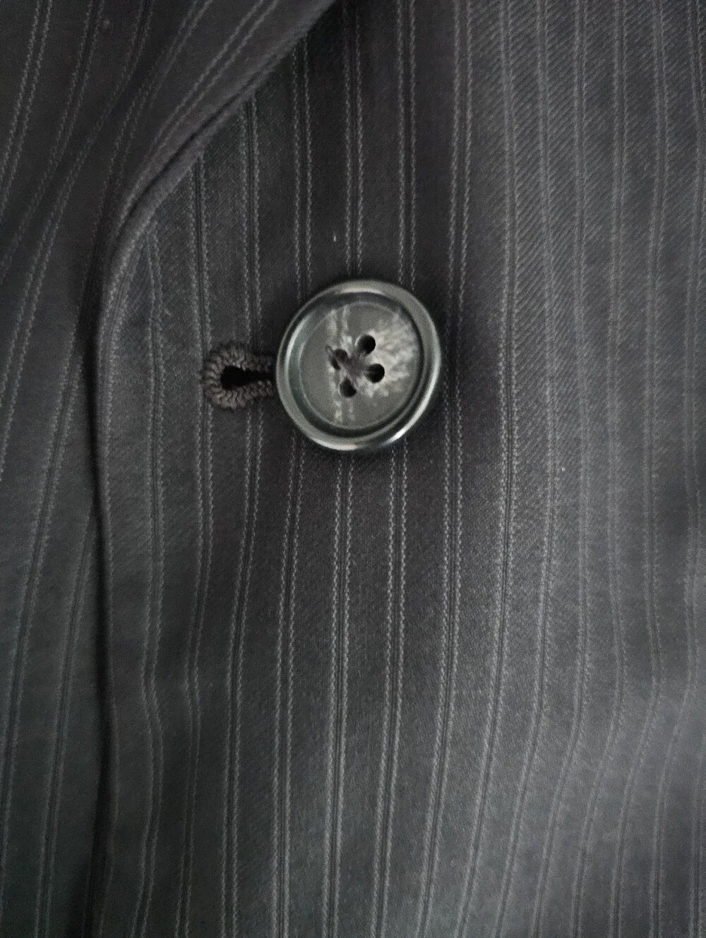 Kilburne & Finch Pinstripe 2 pc Suit Men 46R 41W Black Business Wedding Formal